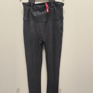 SPANX Black Faux Leather Leggings